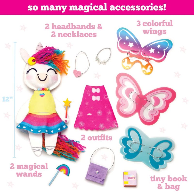 Craft Tastic Craft-tastic -Make a Unicorn Friend Craft Kit - Learn to Make Easy-to-Sew Stuffie with Clothes & Accessories - Ages 4+ - Image 3